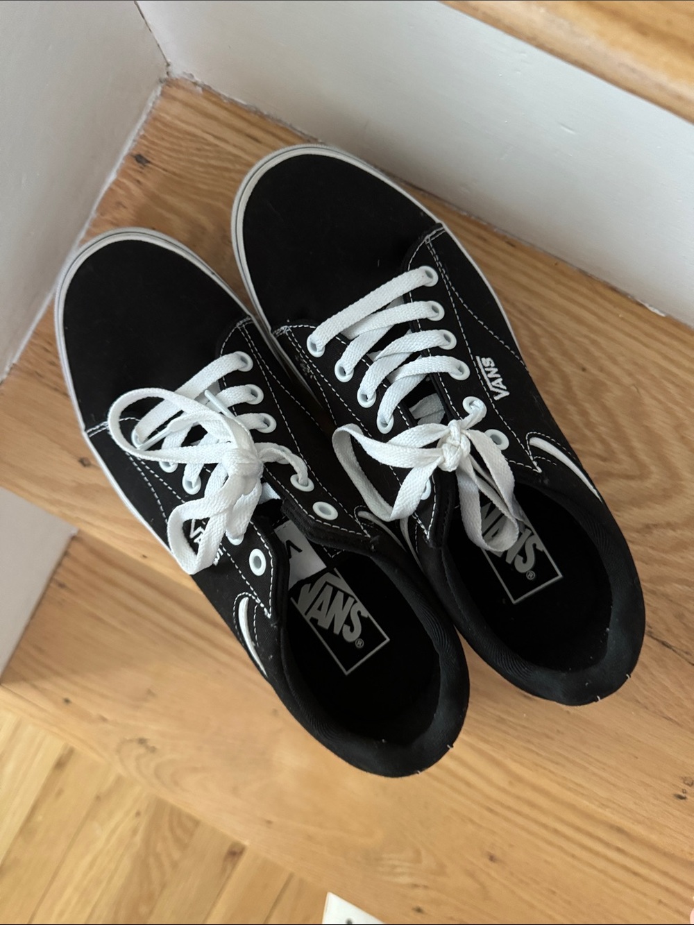 Vans Black and White Low-Top Platform Sneakers - Picture 3 of 5